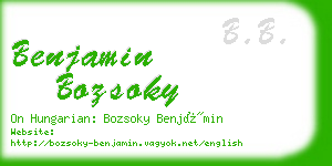 benjamin bozsoky business card